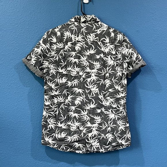 Private Member Black White Palm Print Button Up Shirt Men Small Inside Out Print - Picture 5 of 14